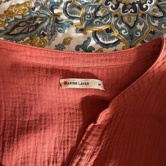 MARINE LAYER Annabella Gauze Tiered Maxi Dress Medium - Picture 4 of 6